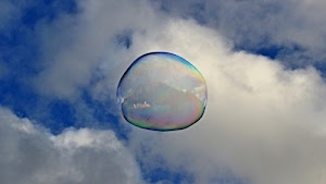 nuvole, bolla, cielo, sapone, trasparente, bianco, azzurro, colori, multicolore, trasparenza, riflesso