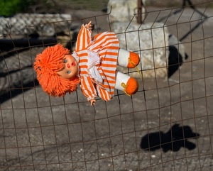 rete, bambola, ombra, arancione, arancio, capelli, pezza, bianco