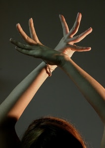 mani, dita, braccia, capelli, danza, bracciale, incrociate, testa